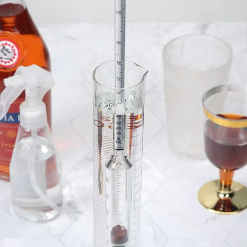 Miniatura 4 de 3 uds Hidrómetro de Vidrio Alcoholímetro Prueba 0-200 Prueba Hidrómetro de Alcohol Digital para Destilar Licor Moonshine, Blanco