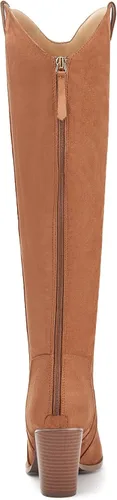 Miniatura 7 de Coutgo Botas vaqueras altas hasta la rodilla para mujer, botas altas de equitación con tacón de bloque grueso, punta cuadrada