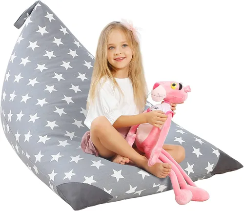 Miniatura 16 de Aubliss Funda para puf de almacenamiento de animales de peluche, 50 x 35 pulgadas, puff de terciopelo extra grande para niños y adultos, con Velvet