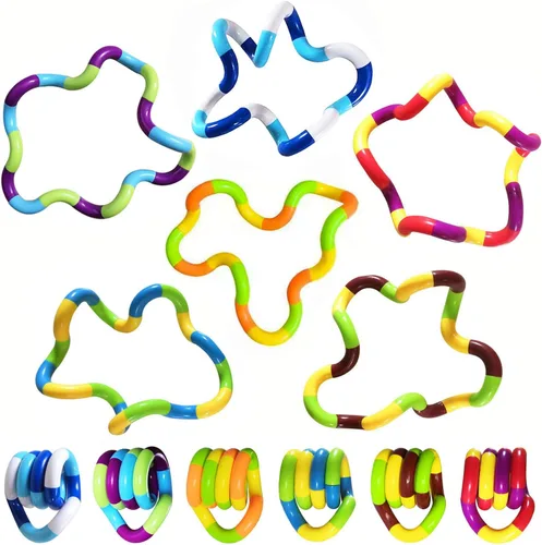 Juguetes sensoriales fidget - 6 piezas de juguetes fidget retorcidos multicolor para adultos, niños y niñas para relajación, alivio del estrés y la