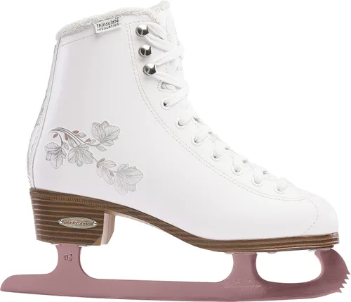 Miniatura 2 de Rollerblade Bladerunner Ice Diva - Patines artísticos para mujer, color blanco y oro rosa, patines de hielo