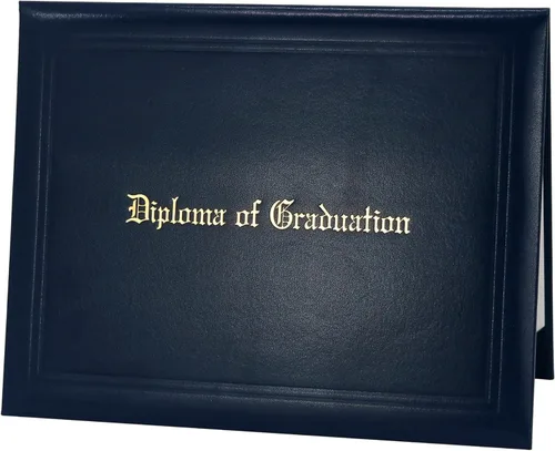 GraduatePro Funda impresa para diploma de 8.5 x 11 pulgadas, cubiertas acolchadas de cuero sintético, soporte para documentos de graduación, tamaño