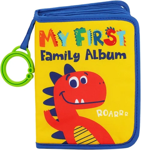 Urban Kiddy™ Baby's My First Family Album | Juego de regalo de libro de tela suave para recién nacidos y niños (dinosaurio)