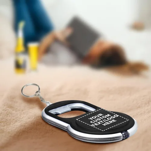 Miniatura 8 de DISCOUNT PROMOS Abrebotellas personalizado y llaveros LED, juego de 10/50/100, paquete personalizado a granel, perfecto para ferias, recuerdos
