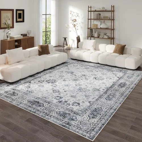 Miniatura 19 de Rugcomf Alfombra de pasillo de 2 x 6 pies, lavable, bohemio, suave, antideslizante, no desprende pelusa, lana sintética, estilo vintage para cocina