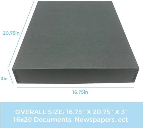 Miniatura 139 de Lineco Archival Caja de almacenamiento para impresión de 13x19 pulgadas, diseño frontal abatible, 13 1/2 x 19 1/2 x 3 pulgadas, color exterior: negro