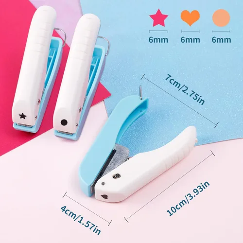 Miniatura 2 de UCEC Paquete de 3 perforadoras de papel para manualidades, perforadora de un solo agujero de 1/4 pulgadas para manualidades, perforadora pequeña