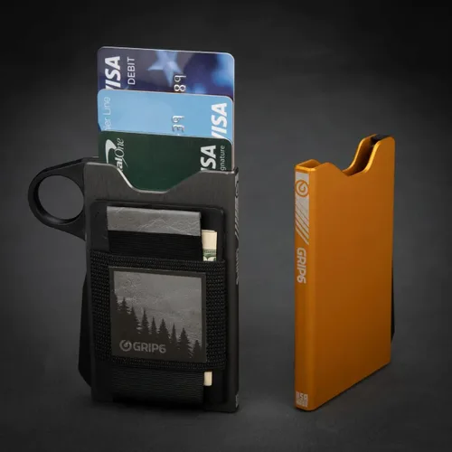 Miniatura 2 de GRIP6 Carteras minimalistas para hombres Carteras delgadas para hombres Tecnología RFID Banda de dinero opcional, Azul profundo, Minimalista