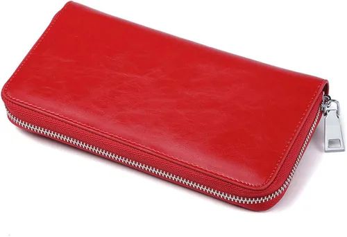 Miniatura 6 de JEEBURYEE Carteras para mujer RFID bloqueo de cuero cremallera alrededor de la muñeca embrague bolsa de viaje