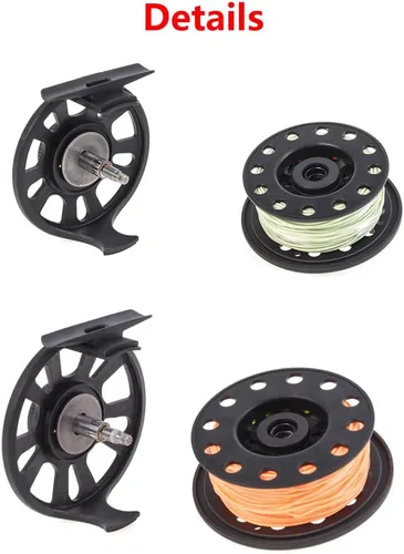 Miniatura 4 de SEIWEI Fly Fishing Reel, Fly Reel GLA 5/6WT Large Capacity Plastic Fishing Reel with 30m Nylon Line, for Basic Fishing Lines Black