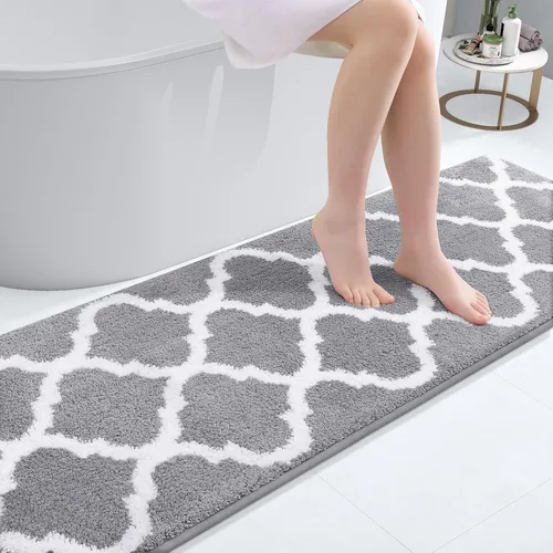Miniatura 20 de OLANLY Alfombras de baño de 24 x 16 pulgadas, microfibra suave y absorbente, antideslizante y peluda, lavable a máquina, tapetes para el suelo