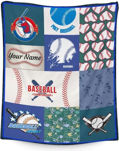 Miniatura 10 de Manta de béisbol para regalar – Manta deportiva de 30 x 40 pulgadas para niños, manta blanca de felpa suave para sofá, oficina