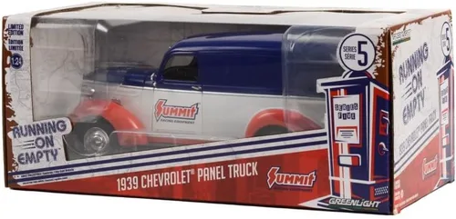 Miniatura 4 de ModelToyCars 1939 Chevy Panel Truck - Equipo de carreras Summit, rojo - Greenlight 85061 - Coche fundido a presión a escala 1/24