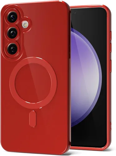 Miniatura 34 de Svanove para Samsung Galaxy S22 Funda de teléfono de silicona magnética, compatible con Magsafe, linda para mujeres, brillante color brillante, gel