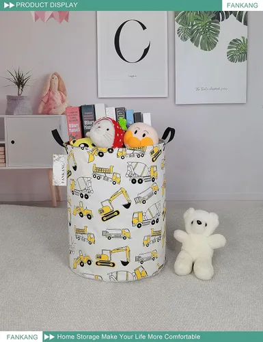 Miniatura 3 de Cesta de Almacenamiento, Cesta de Ropa Sucia de Lona Plegable con Revestimiento Impermeable de PE, Grandes Cestas de Almacenamiento para Niños