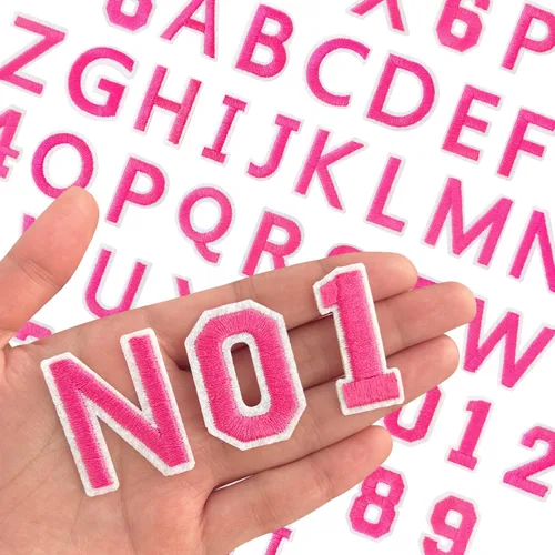 Miniatura 16 de Harsgs 72 parches de letras para planchar con números, parches bordados de letras A-Z números 0-9 para ropa, vestido, sombrero, jeans, accesorios