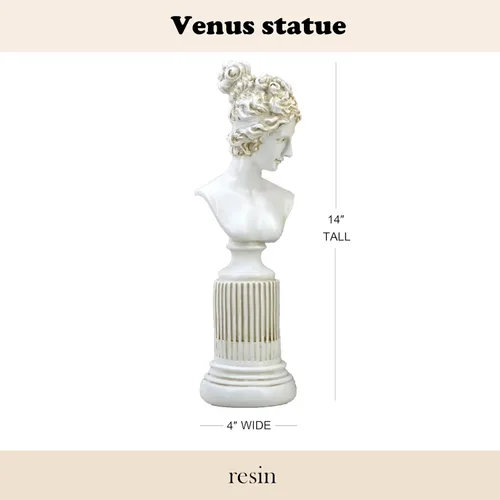 Miniatura 2 de Estatua de la diosa griega de 14 pulgadas, escultura de busto de Venus/Afrodita de resina, arte de cabeza de mitología romana para sala de estar