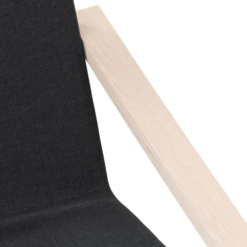Miniatura 4 de vidaXL Silla relajante de tela negra, tapicería de poliéster duradera con marco de madera de abedul maciza para mayor estabilidad, acolchado grueso