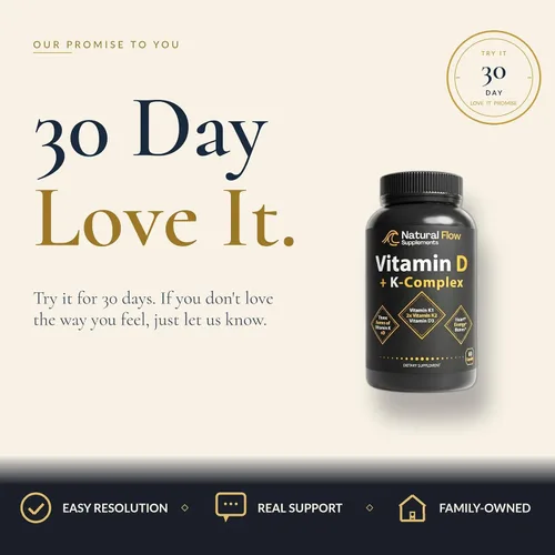 Miniatura 6 de Vitamina D3 de flujo natural con complejo K2 - 5,000 UI D3 + Complejo K completo (K1, MK-4, MK-7) + FOS - Apoyo óseo, corazón e inmunológico