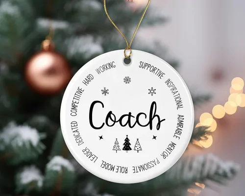 Miniatura 2 de Adorno descriptivo de entrenador – Adorno de Navidad Best Ever – Regalo de recuerdo de Navidad de un colega – Nuevo regalo de adorno – Regalo