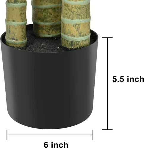 Miniatura 7 de Paquete de 2 plantas artificiales de palmera areca de 6 pies, palmera falsa para interiores y exteriores, decoración moderna, plantas de imitación