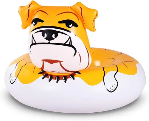 Flotador Bulldog, tubo inflable gigante de 53 pulgadas para fiesta, diversión de verano, juguetes de piscina para adultos y niños