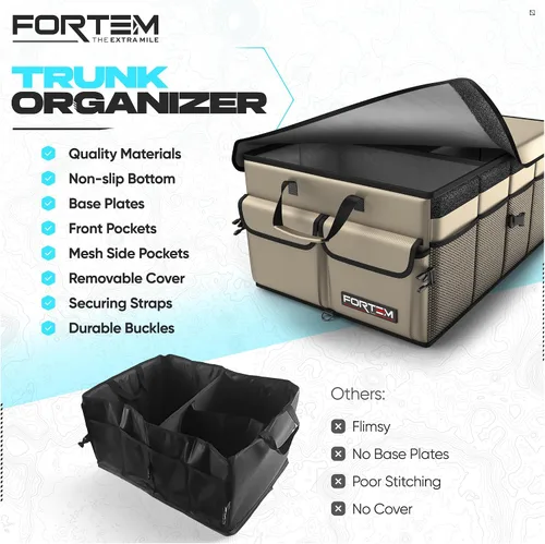 Miniatura 7 de FORTEM Organizador de maletero para SUV, organizador de maletero de automóvil, almacenamiento plegable, accesorios de coche para mujeres y hombres
