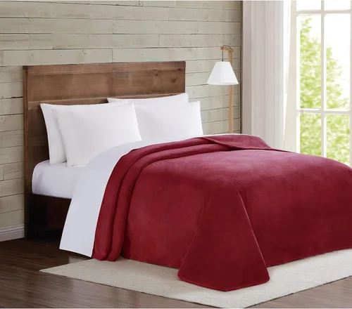 TRULY SOFT Manta de terciopelo de felpa de poliéster, 1 pieza, individual XL, temática sólida, para hombres y mujeres, certificado Oeko-TEX Cabernet