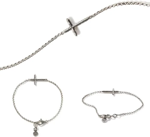 Miniatura 2 de John Hardy Classic Chain Collection - Pulsera de cruz, mini Rolo de plata de ley 925 de 0.079 in