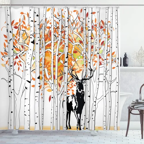 Miniatura 18 de Pingüino Shadow Fun cortina de ducha de tela con ganchos 69 x 70 pulgadas Azul pálido rosa pálido