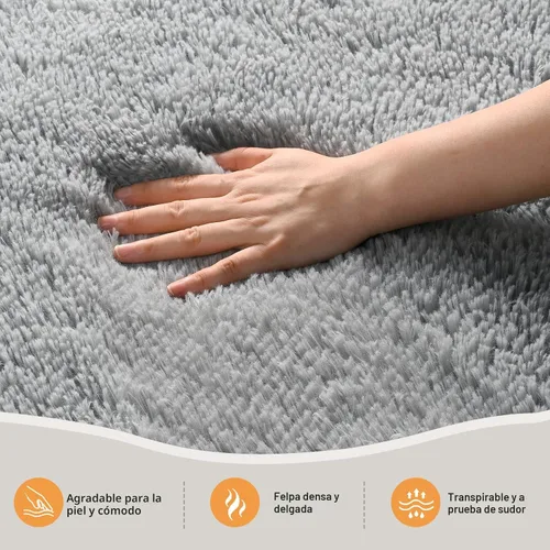 Miniatura 2 de Zentavio Alfombras de área para sala de estar, alfombras grises para dormitorio, alfombra de 4 x 6, alfombra mullida, peluda y suave, shag estética