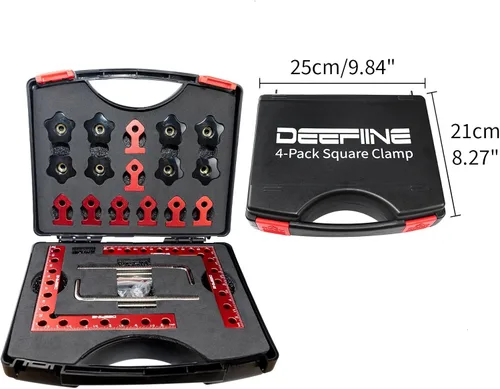 Miniatura 2 de Paquete de 4 abrazaderas de esquina de 90 grados de 5.5 pulgadas para carpintería Aluminum Alloy Positioning Squares, Clamping Right Angle Clamps