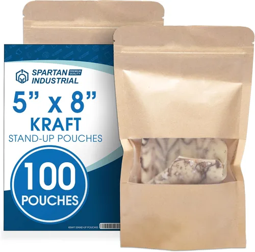 Miniatura 23 de Spartan Industrial Bolsas de Mylar de Pie de 3.5" X 5.5" Negro Mate - 100 Bolsas Pequeñas a Prueba de Olores con Apertura Termosellable y Cremallera