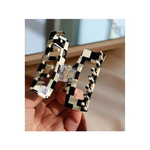 Miniatura 5 de Pinzas para el cabello a cuadros, 2 pinzas de pelo vintage a cuadros, pinzas de garra fuertes, pasadores para cabello grueso y fino, pinzas