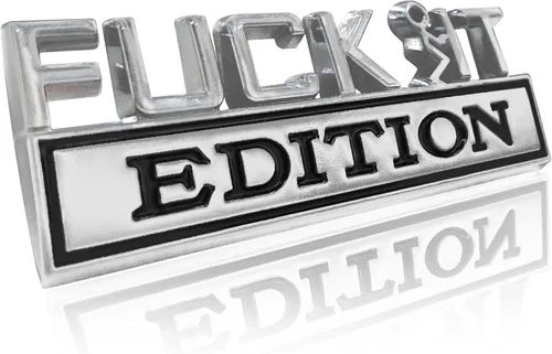 Miniatura 11 de Emblemas exteriores para coche, emblema 3D adhesivo de calcomanía, emblema Fuck-IT edición 3D, calcomanía para guardabarros de coche y camión, Negro