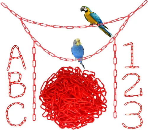 Miniatura 10 de 200 piezas de eslabones de plástico negro y juguetes - Clip en C entrelazado para jaula de pájaros accesorios para periquitos, planeadores
