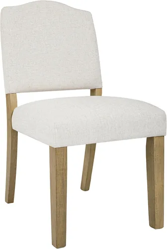 Miniatura 15 de Homepop Silla de comedor con detalle festoneado, sillas de comedor Parsons tapizadas, muebles decorativos para el hogar, tejido texturizado crema