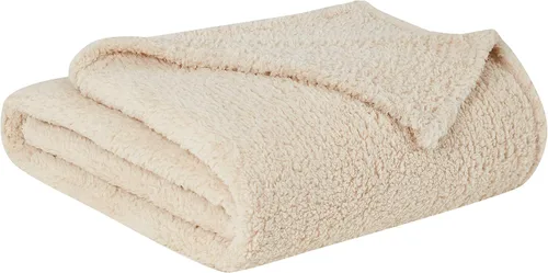 Miniatura 3 de Brooklyn Loom Marshmallow Sherpa - Manta de microfibra de 100 % poliéster de felpa, temática casual sólida, ropa de cama para adultos, certificado