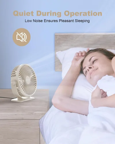 Miniatura 3 de TriPole Ventilador de Escritorio USB Pequeño Ventilador Personal Portátil, 3 Velocidades Ajustables Brisa Fuerte Mini Ventilador Eléctrico, Rotación