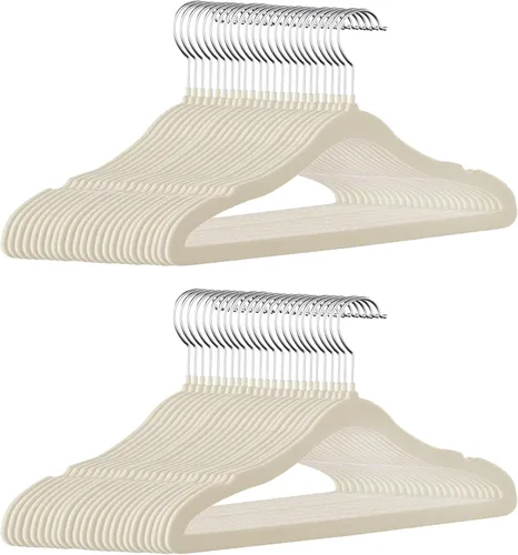 Miniatura 10 de Perchas para niños GoodtoU de terciopelo para bebé, antideslizantes, rosa, para niños pequeños y bebés, paquete de 20 perchas de ropa para bebé