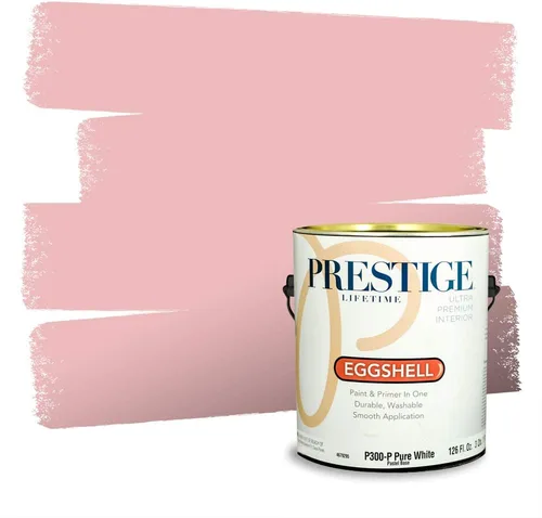Miniatura 297 de Prestige Paints Pintura exterior e imprimación en uno, 1 galón, plano, coincidencia comparable de Valspar* Amber Rose*