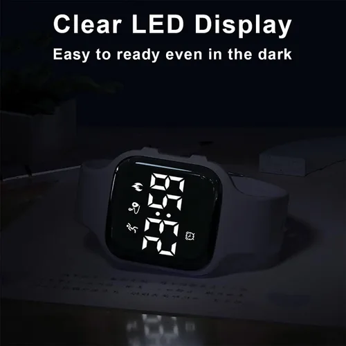 Miniatura 7 de Reloj con podómetro para niños sin aplicación/Bluetooth, reloj de pulsera deportivo LED con temporizador, calorías, distancia/contador de pasos, 2