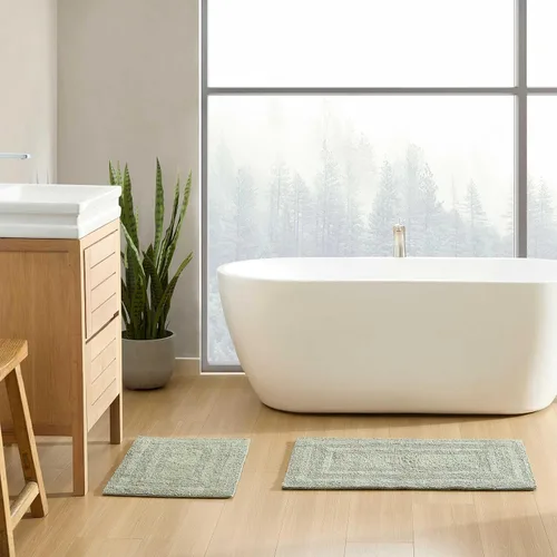 Miniatura 17 de Eddie Bauer - Alfombra de baño, alfombra de baño 100% algodón suave de felpa, altamente absorbente, de secado rápido y antideslizante