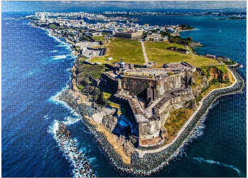 Miniatura 9 de MyPuzzle - Vista aérea del Castillo San Felipe del Morro en el Viejo San Juan, Puerto Rico, rompecabezas prémium de 100 piezas para adultos