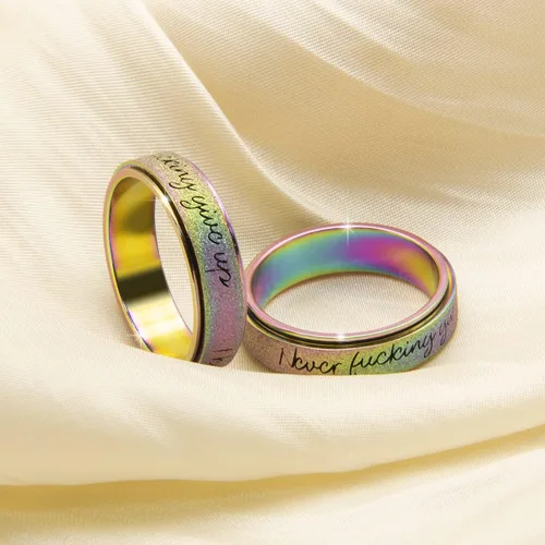 Miniatura 7 de Anillo Inicial Giratoria de Ansiedad para Mujeres Anillo de Ansiedad para Mujeres y Hombres Anillo de Pulgar para Hombres Anillo Giratoria de Plata