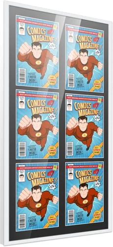 Miniatura 14 de Poster Palooza Marco de cómic con paspartú para 1 cómic de la Edad de Bronce publicado entre 1970 y 1985, marco de cómic negro para cómic de 7.25 x