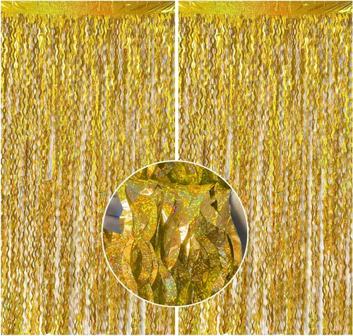 Miniatura 17 de Cortinas de Flecos de Aluminio con Serpentinas Negras para Telón de Fondo de Fiesta Serpentinas de Aluminio para Decoraciones de Cumpleaños
