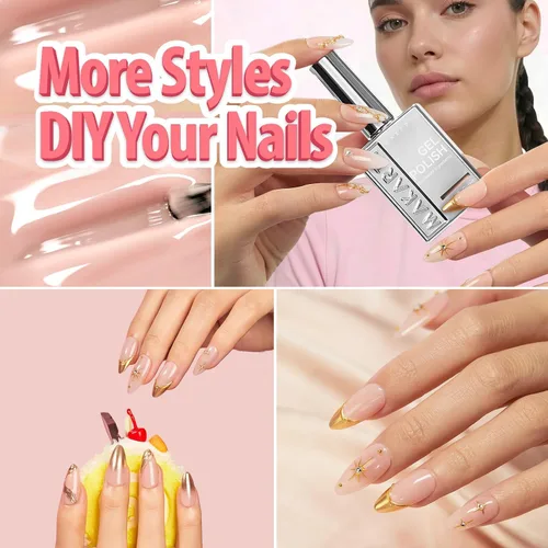 Miniatura 5 de Makartt Esmalte de uñas de gel Jelly Bright Nude de 0.5 fl oz (0.5 fl oz), sin hema, neutro, nude, efecto translúcido, efecto translúcido, remojar