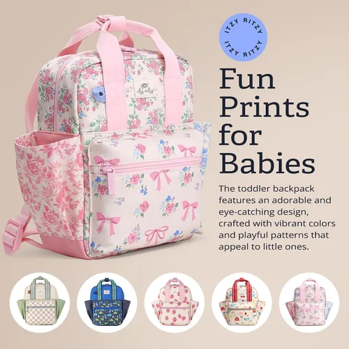 Miniatura 6 de Itzy Ritzy - Mochila para niños - Bolso para guardería - Cuenta con correas ajustables para los hombros, 2 bolsillos laterales y un amplio