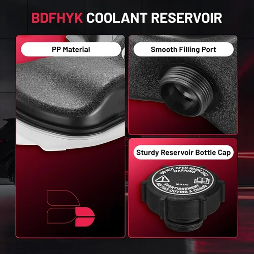 Miniatura 4 de BDFHYK Tanque de desbordamiento de depósito de expansión de refrigerante del motor compatible con Jaguar F-Type 2014-2021, XKR 2010-2015, XKR-S